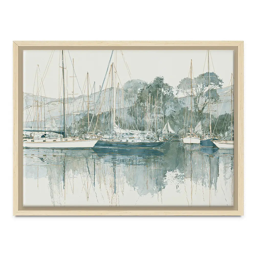 Painterly Marina Mooring Canvas Print Painterly Marina Mooring Canvas Print wall art product Chromatic Storm Studio