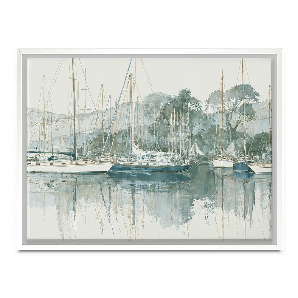 Painterly Marina Mooring Canvas Print Painterly Marina Mooring Canvas Print wall art product Chromatic Storm Studio