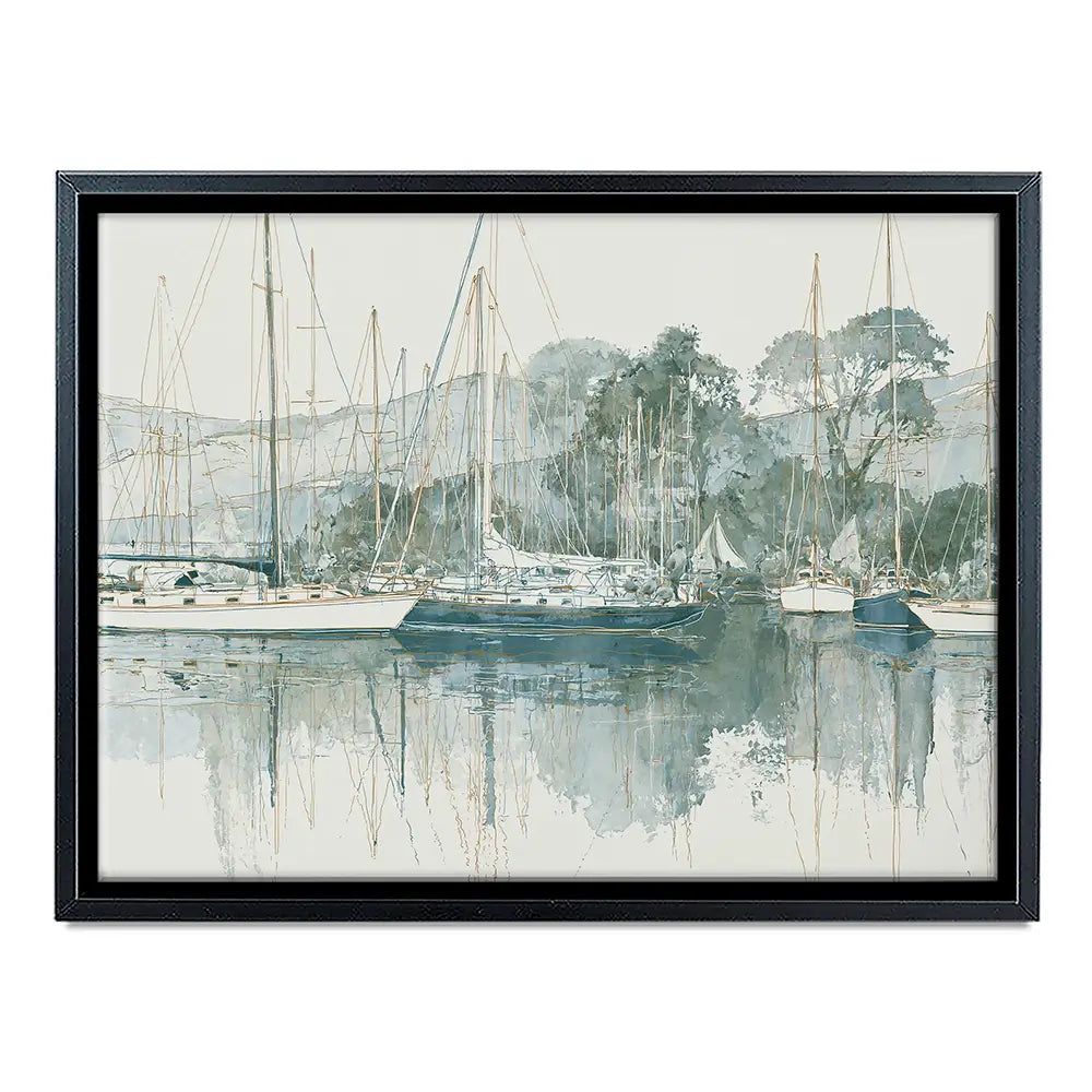 Painterly Marina Mooring Canvas Print Painterly Marina Mooring Canvas Print wall art product Chromatic Storm Studio