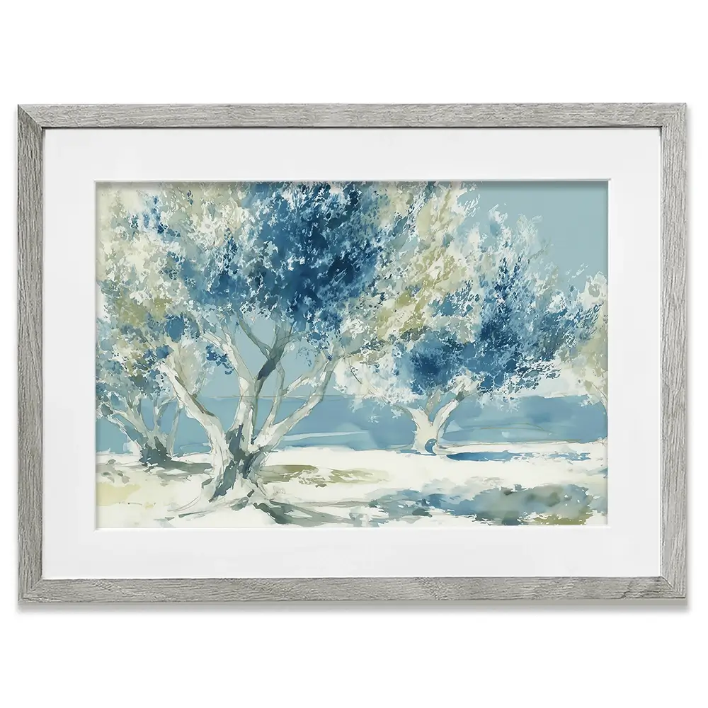 Painterly Olive Grove Framed Art Print Painterly Olive Grove Framed Art Print wall art product Chromatic Storm Studio