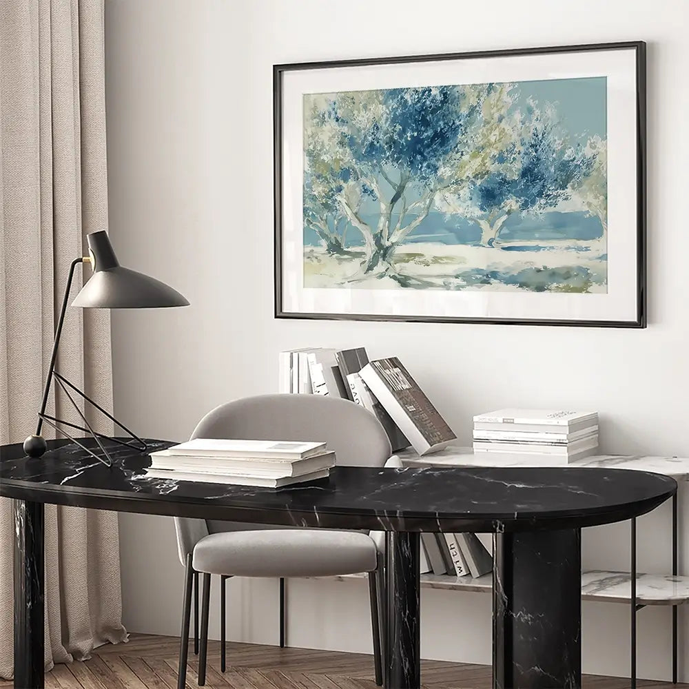 Painterly Olive Grove Framed Art Print Painterly Olive Grove Framed Art Print wall art product Chromatic Storm Studio