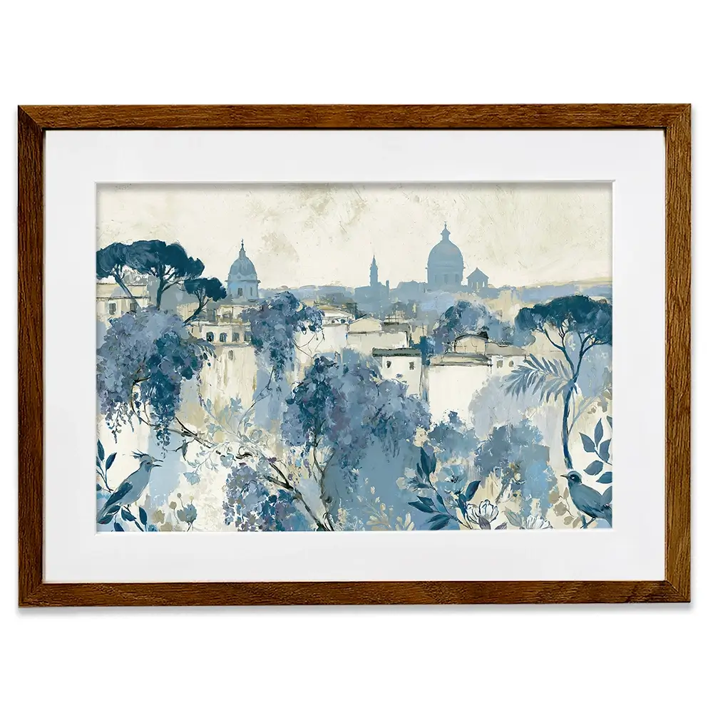 Painterly Rome Skyline Framed Art Print Painterly Rome Skyline Framed Art Print wall art product Chromatic Storm Studio