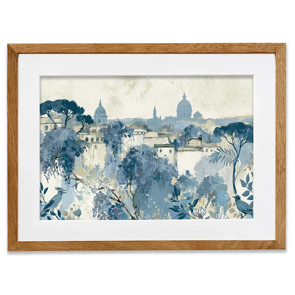 Painterly Rome Skyline Framed Art Print Painterly Rome Skyline Framed Art Print wall art product Chromatic Storm Studio