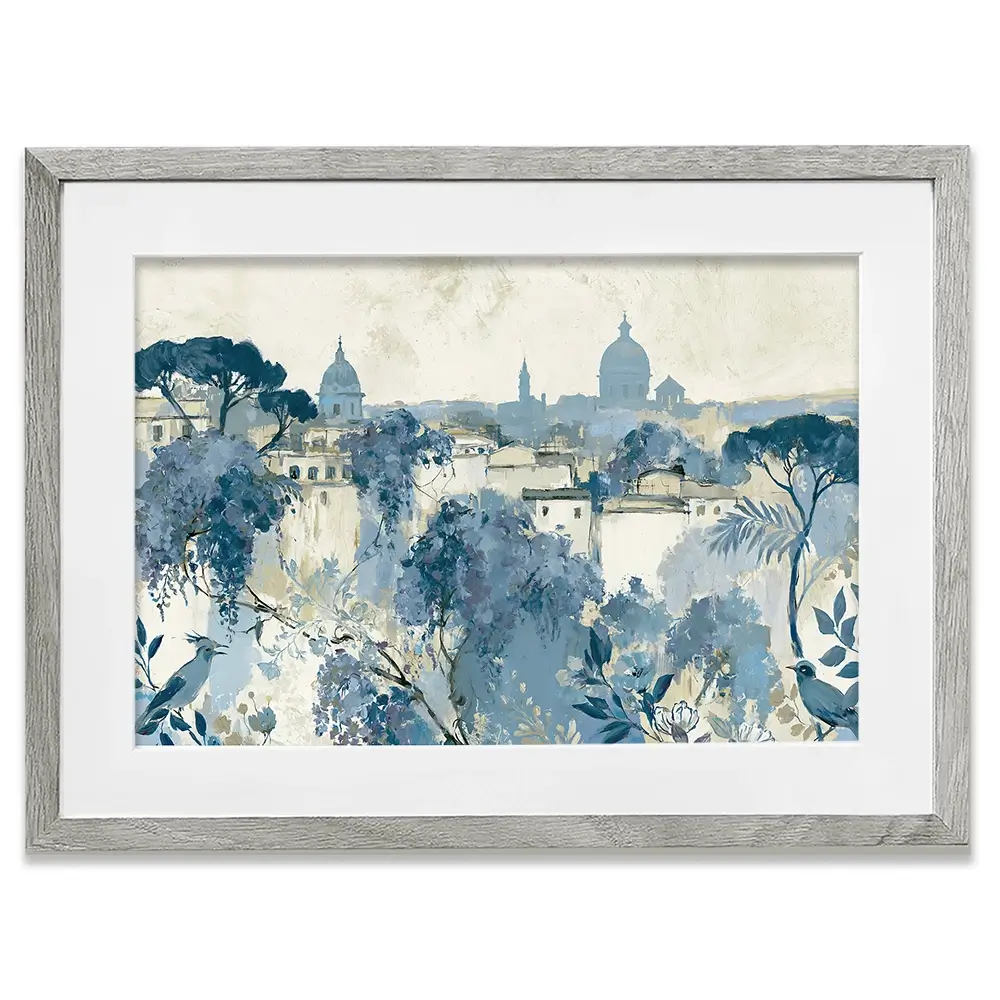 Painterly Rome Skyline Framed Art Print Painterly Rome Skyline Framed Art Print wall art product Chromatic Storm Studio
