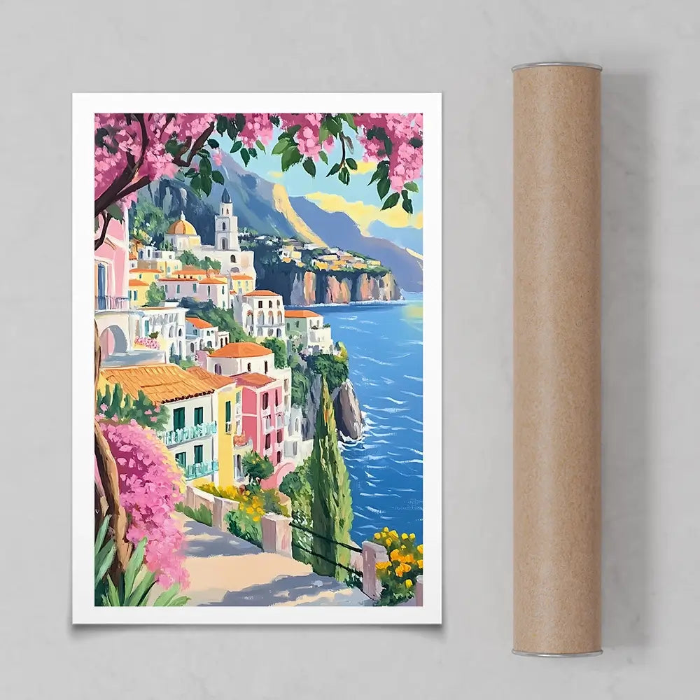 Paintings Of Amalfi Coast 1 Art Print Paintings Of Amalfi Coast 1 Art Print wall art product IAmHomeStudio