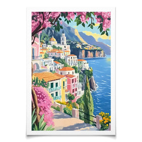 Paintings Of Amalfi Coast 1 Art Print Paintings Of Amalfi Coast 1 Art Print wall art product IAmHomeStudio