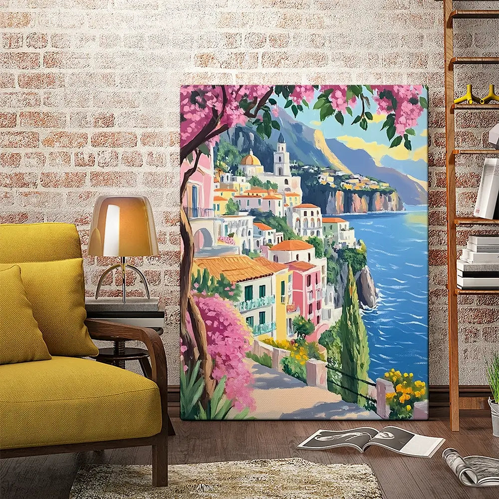 Paintings Of Amalfi Coast 1 Canvas Print Paintings Of Amalfi Coast 1 Canvas Print wall art product IAmHomeStudio