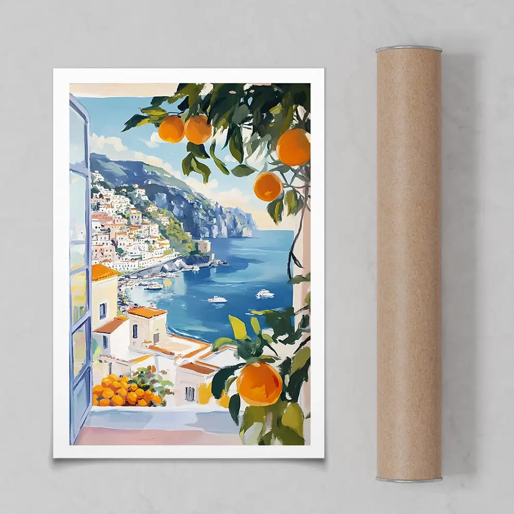 Paintings Of Amalfi Coast 3 Art Print Paintings Of Amalfi Coast 3 Art Print wall art product IAmHomeStudio
