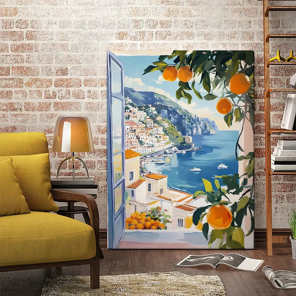 Paintings Of Amalfi Coast 3 Canvas Print Paintings Of Amalfi Coast 3 Canvas Print wall art product IAmHomeStudio