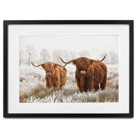 Pair Of Winter Cows Framed Art Print Pair Of Winter Cows Framed Art Print wall art product defotoberg / Shutterstock