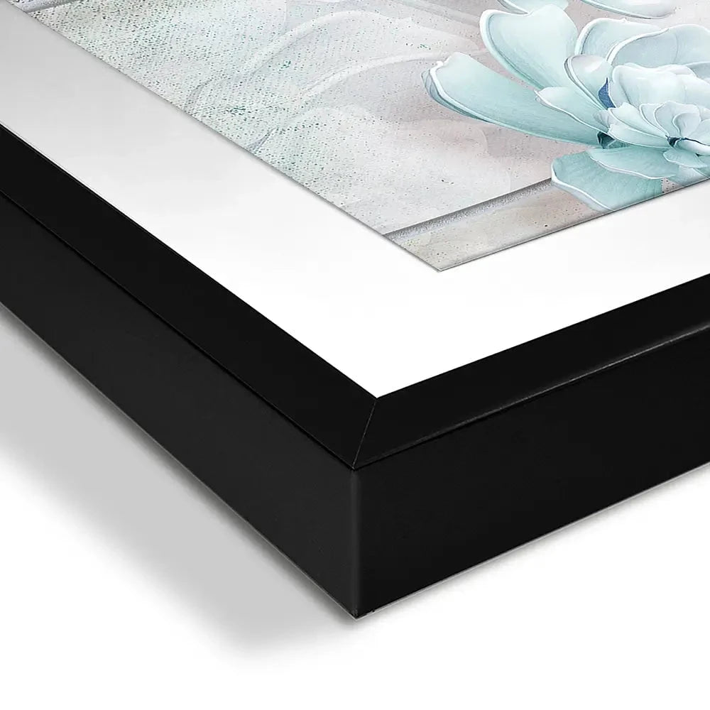 Pale Blue Floral Framed Art Print Pale Blue Floral Framed Art Print wall art product FLOWER 3D / Shutterstock