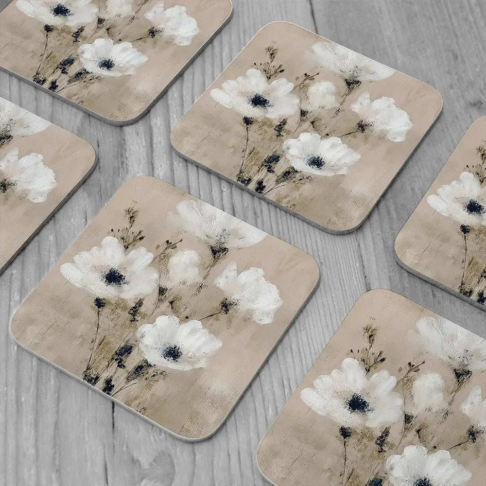 Pale Boho Bouquet 3 Coaster Set Pale Boho Bouquet 3 Coaster Set wall art product Chromatic Storm Studio