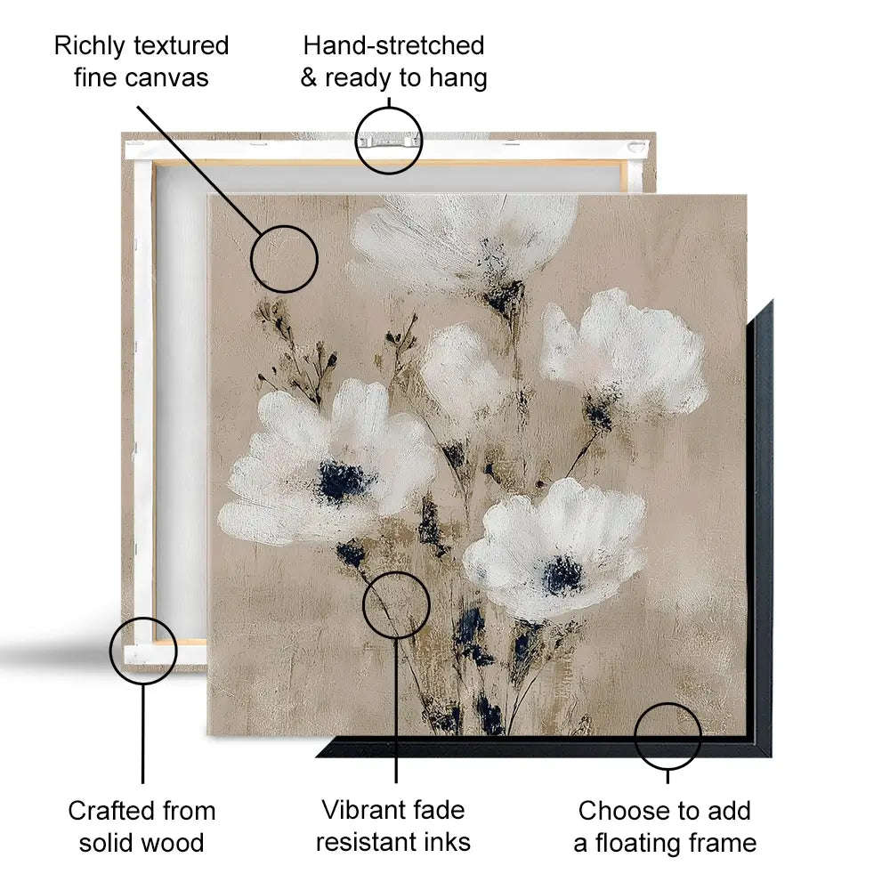 Pale Boho Bouquet 3 Square Canvas Print Pale Boho Bouquet 3 Square Canvas Print wall art product Chromatic Storm Studio