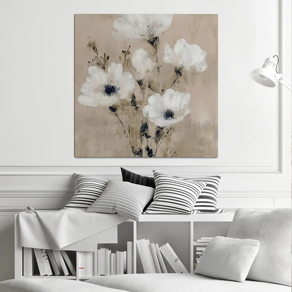 Pale Boho Bouquet 3 Square Canvas Print Pale Boho Bouquet 3 Square Canvas Print wall art product Chromatic Storm Studio