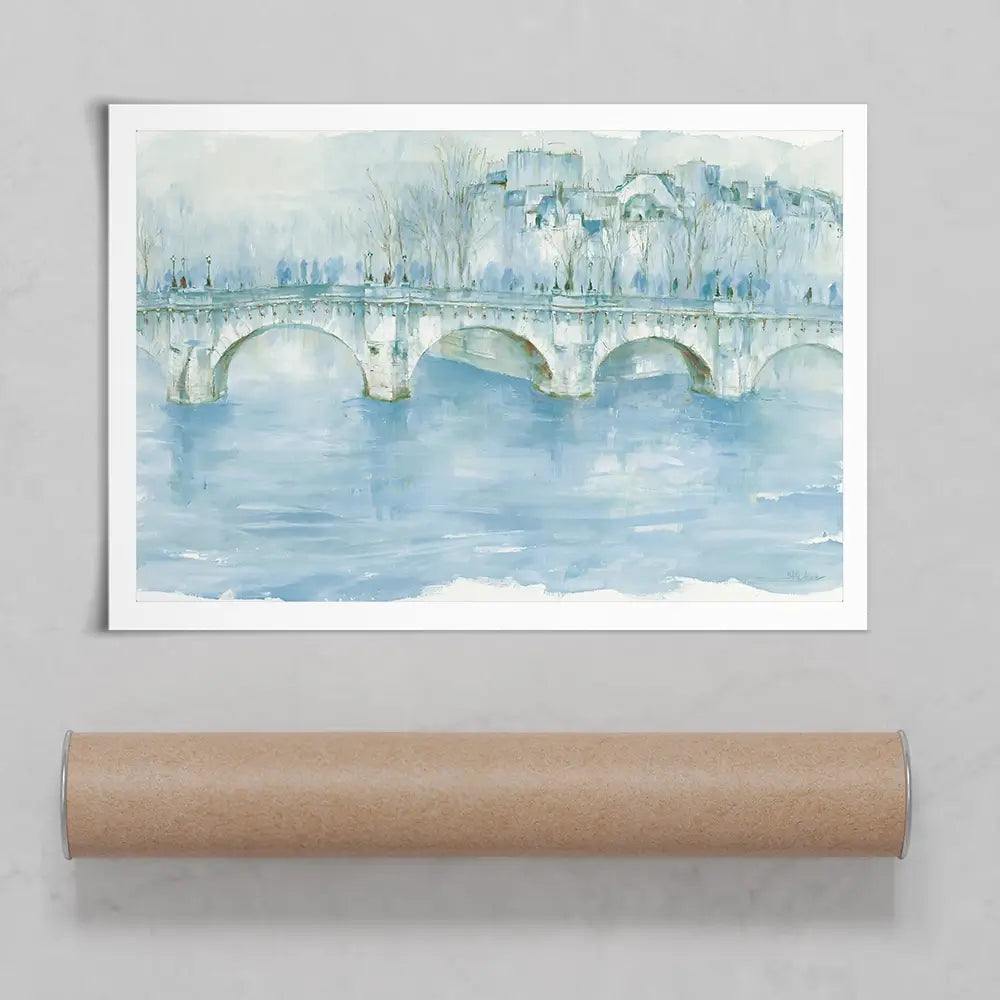 Pale Bridge Over River Art Print Pale Bridge Over River Art Print wall art product Chromatic Storm Studio