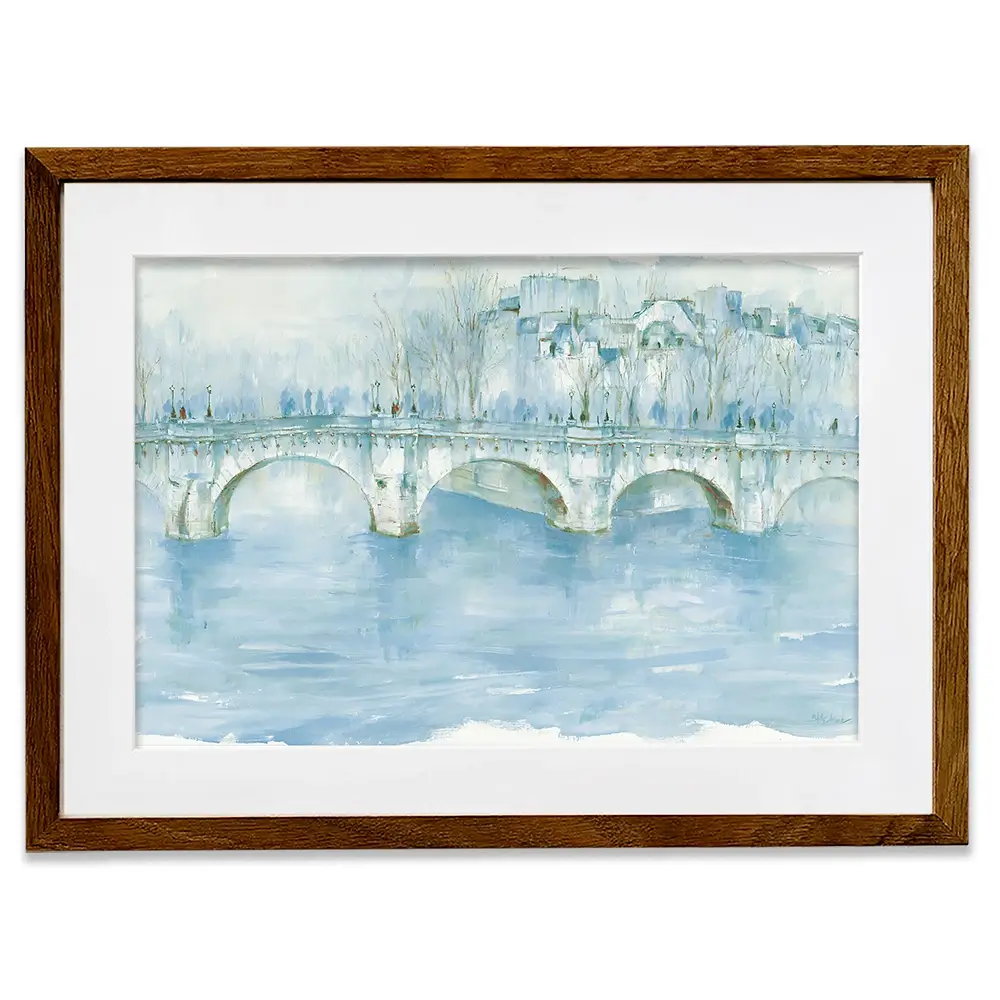 Pale Bridge Over River Framed Art Print Pale Bridge Over River Framed Art Print wall art product Chromatic Storm Studio