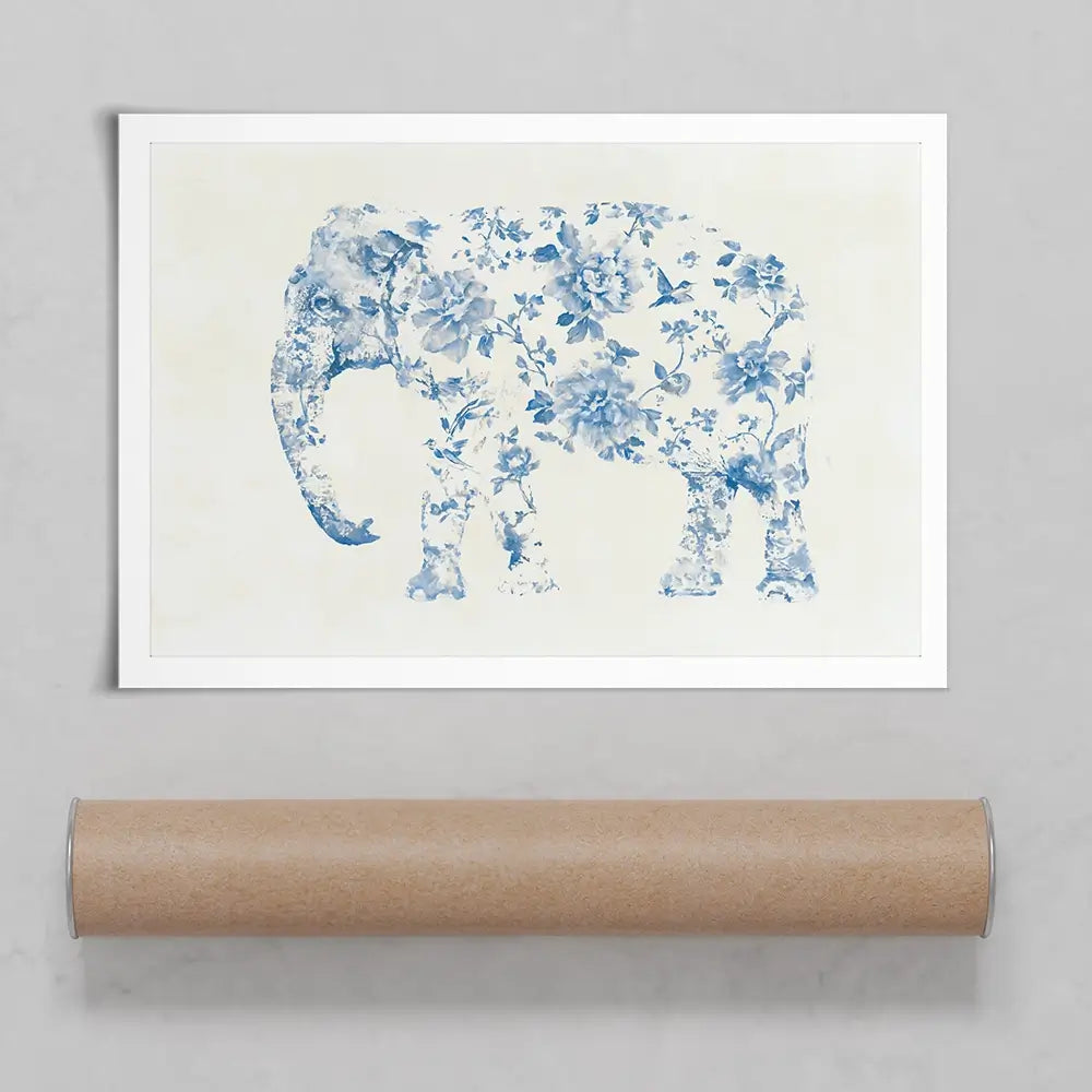 Pale Chinoiserie Elephant Art Print Pale Chinoiserie Elephant Art Print wall art product Chromatic Storm Studio
