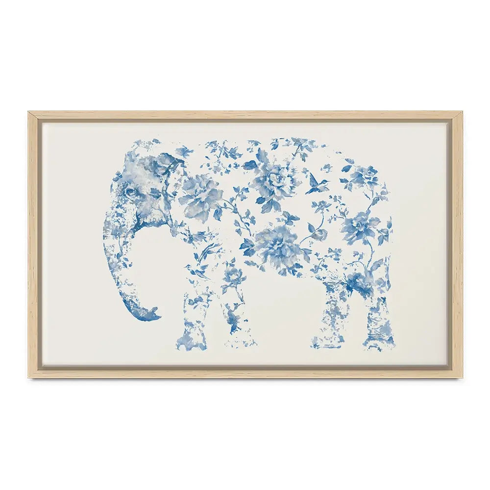 Pale Chinoiserie Elephant Canvas Print Pale Chinoiserie Elephant Canvas Print wall art product Chromatic Storm Studio