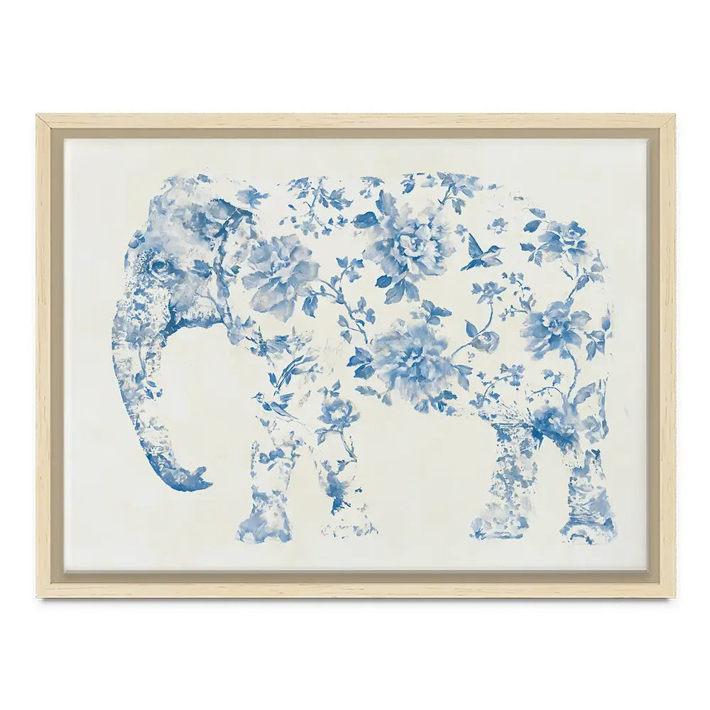 Pale Chinoiserie Elephant Canvas Print Pale Chinoiserie Elephant Canvas Print wall art product Chromatic Storm Studio