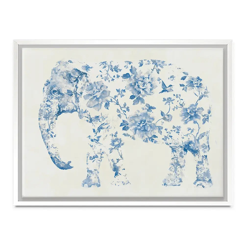 Pale Chinoiserie Elephant Canvas Print Pale Chinoiserie Elephant Canvas Print wall art product Chromatic Storm Studio