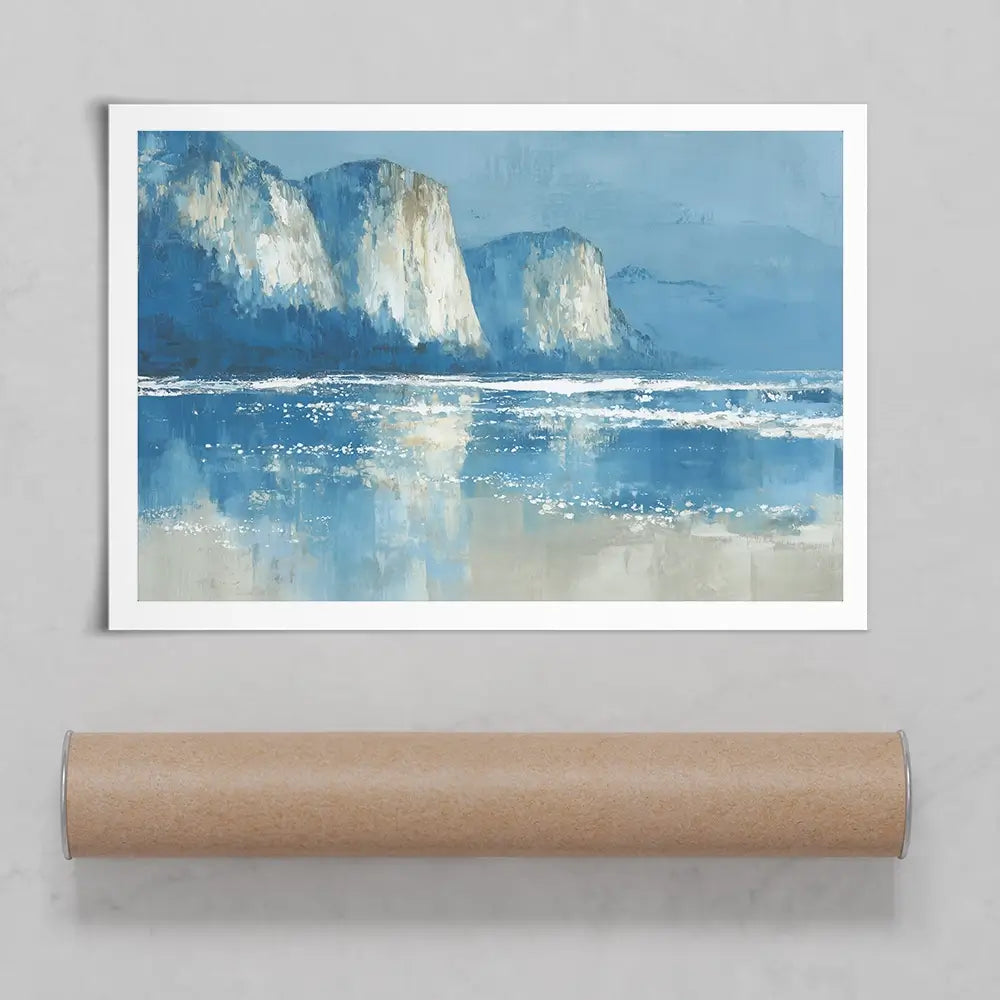 Pale Coastal Cliffs Art Print Pale Coastal Cliffs Art Print wall art product Chromatic Storm Studio