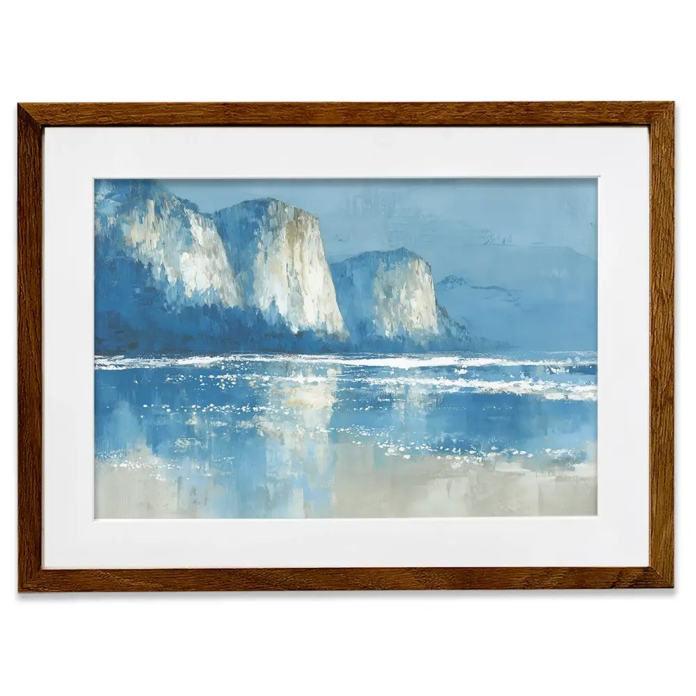 Pale Coastal Cliffs Framed Art Print Pale Coastal Cliffs Framed Art Print wall art product Chromatic Storm Studio