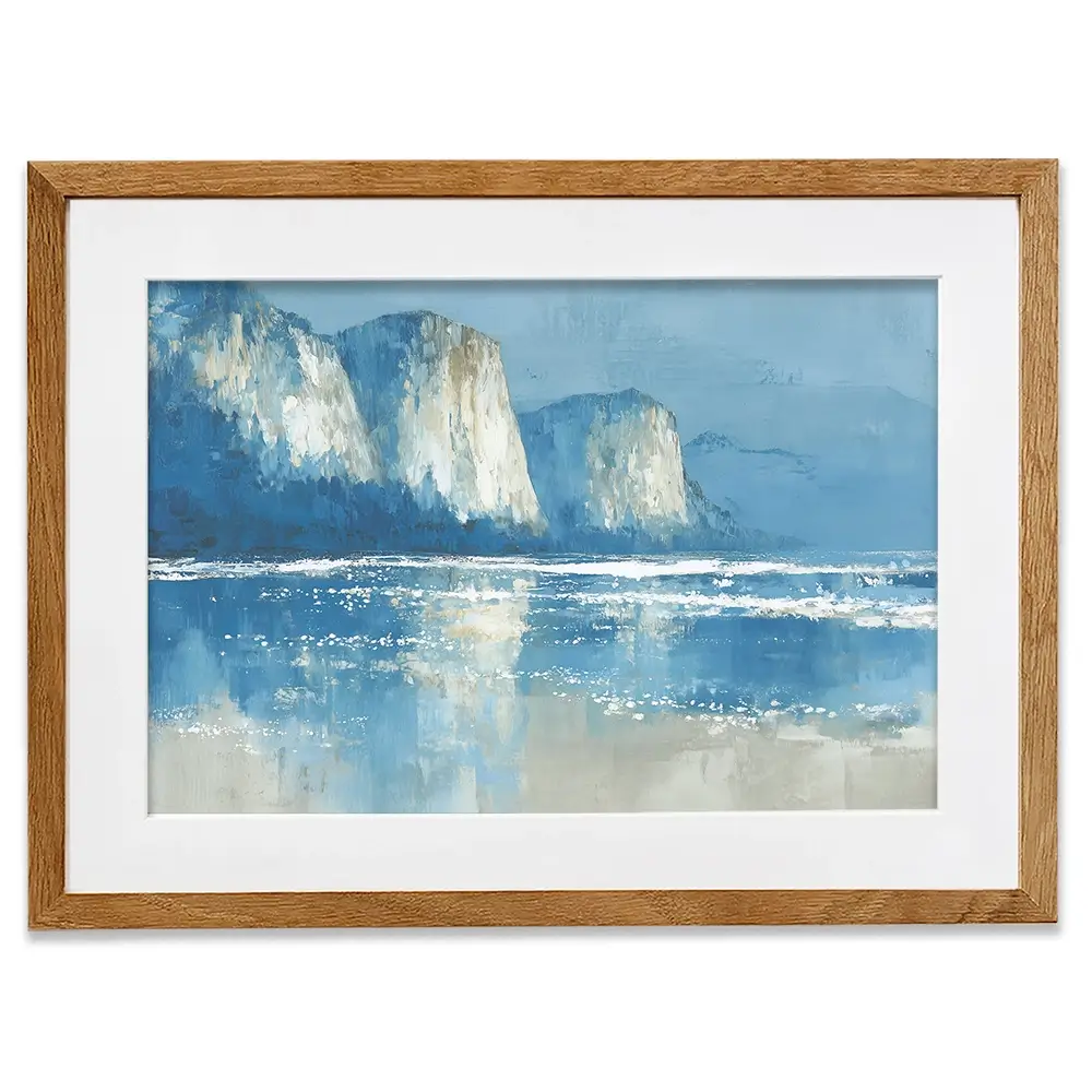 Pale Coastal Cliffs Framed Art Print Pale Coastal Cliffs Framed Art Print wall art product Chromatic Storm Studio