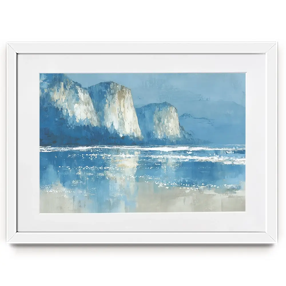 Pale Coastal Cliffs Framed Art Print Pale Coastal Cliffs Framed Art Print wall art product Chromatic Storm Studio