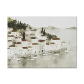 Pale Coastal Village Canvas Print Pale Coastal Village Canvas Print wall art product Chromatic Storm Studio