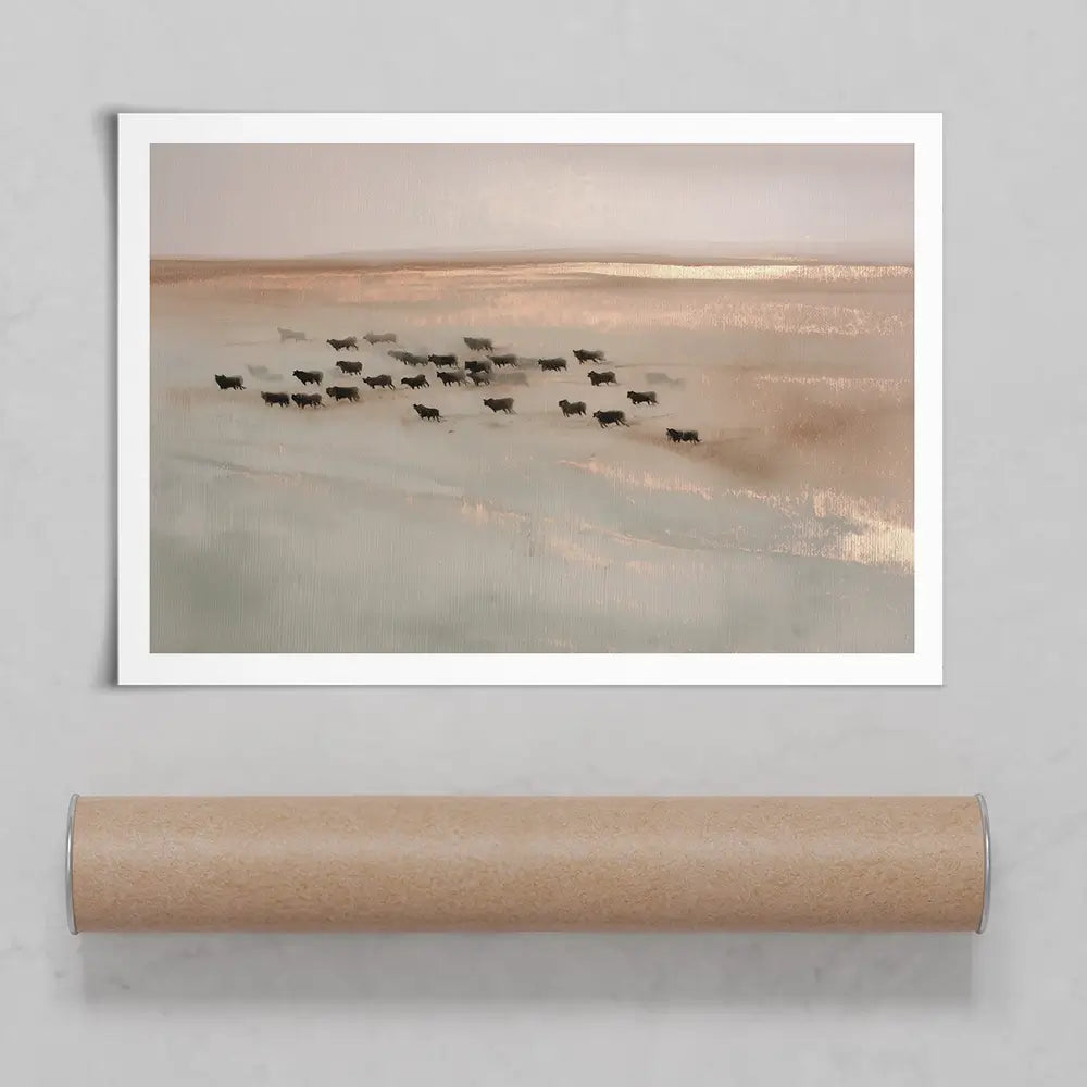 Pale Herd Dust Run Art Print Pale Herd Dust Run Art Print wall art product Chromatic Storm Studio