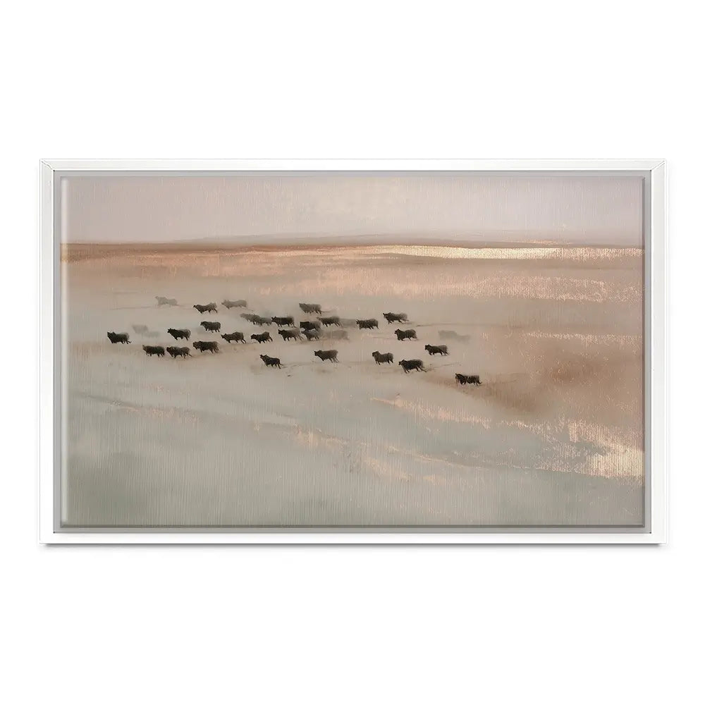 Pale Herd Dust Run Canvas Print Pale Herd Dust Run Canvas Print wall art product Chromatic Storm Studio