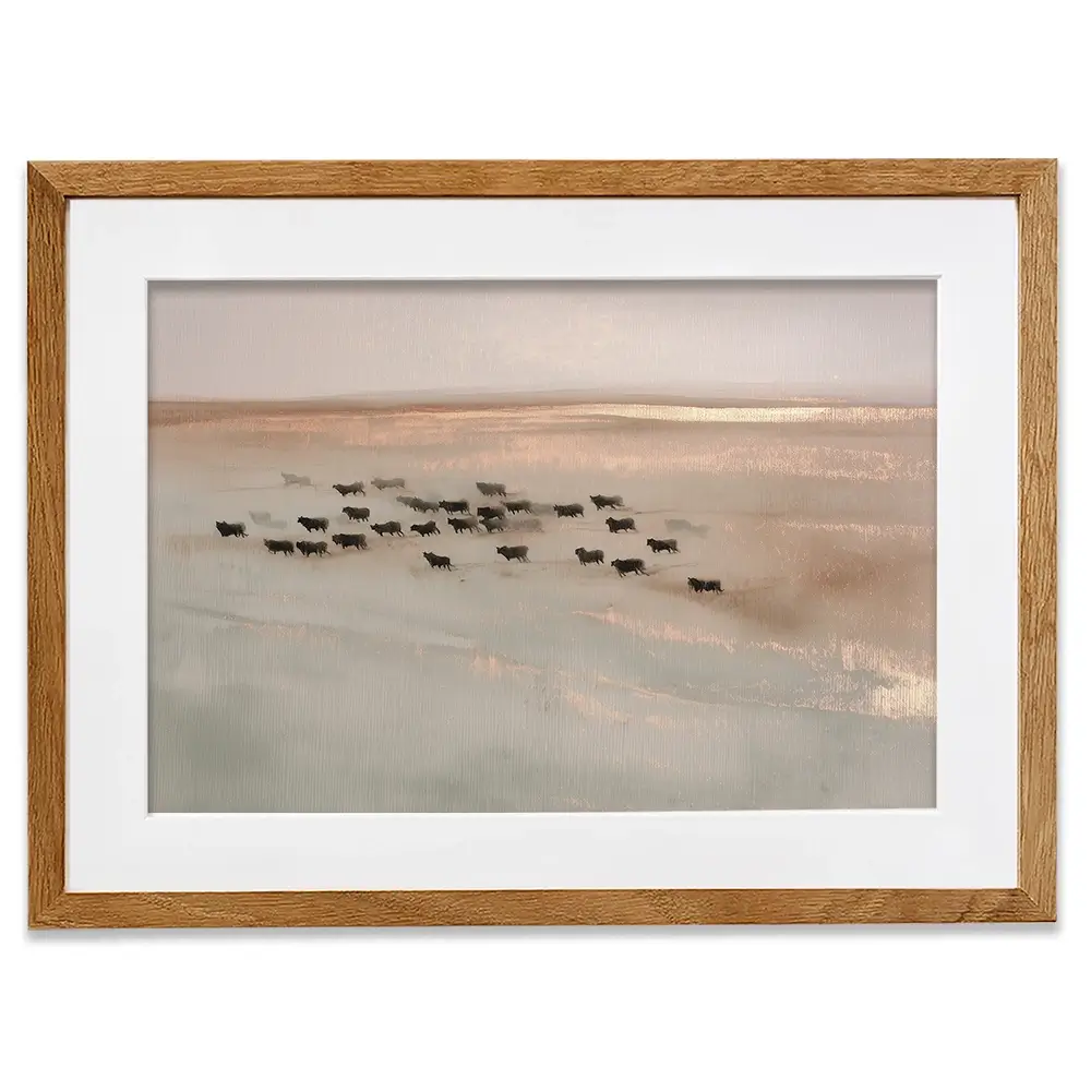 Pale Herd Dust Run Framed Art Print Pale Herd Dust Run Framed Art Print wall art product Chromatic Storm Studio