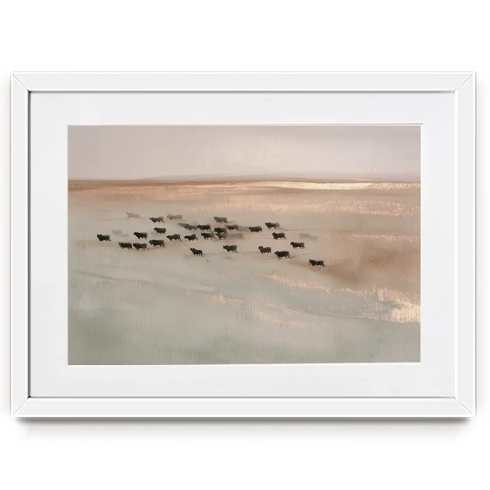 Pale Herd Dust Run Framed Art Print Pale Herd Dust Run Framed Art Print wall art product Chromatic Storm Studio