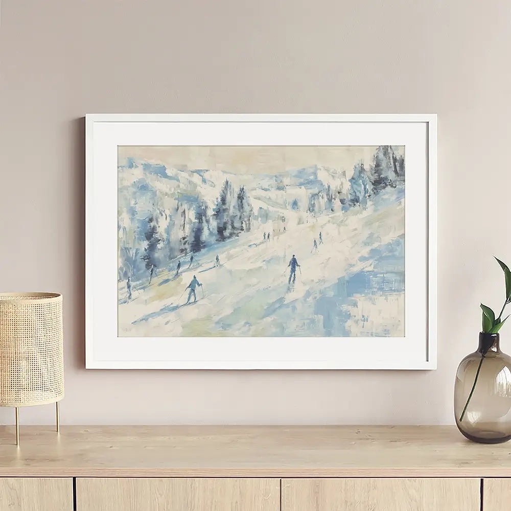 Pale Ski Slope Framed Art Print Pale Ski Slope Framed Art Print wall art product Chromatic Storm Studio