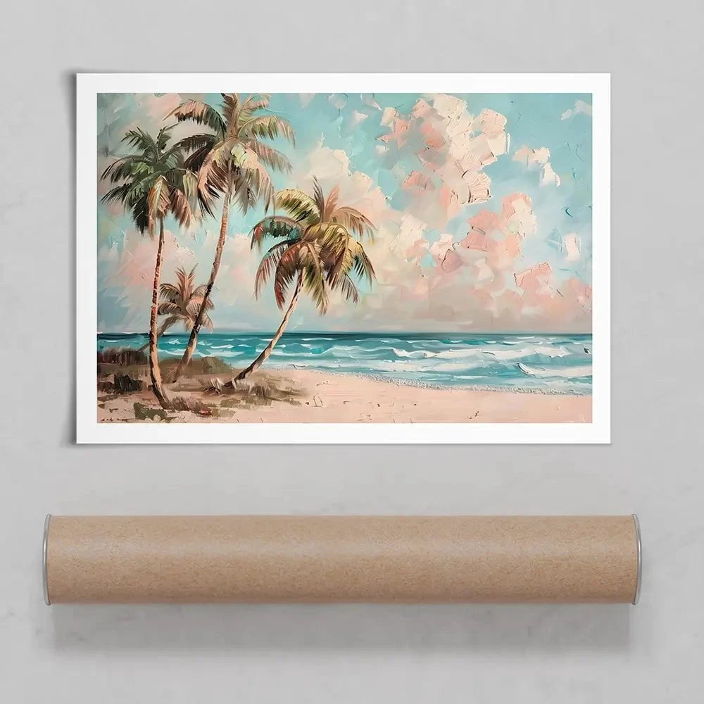 Palm Trees By The Sea Art Print Palm Trees By The Sea Art Print wall art product Art Print Shop