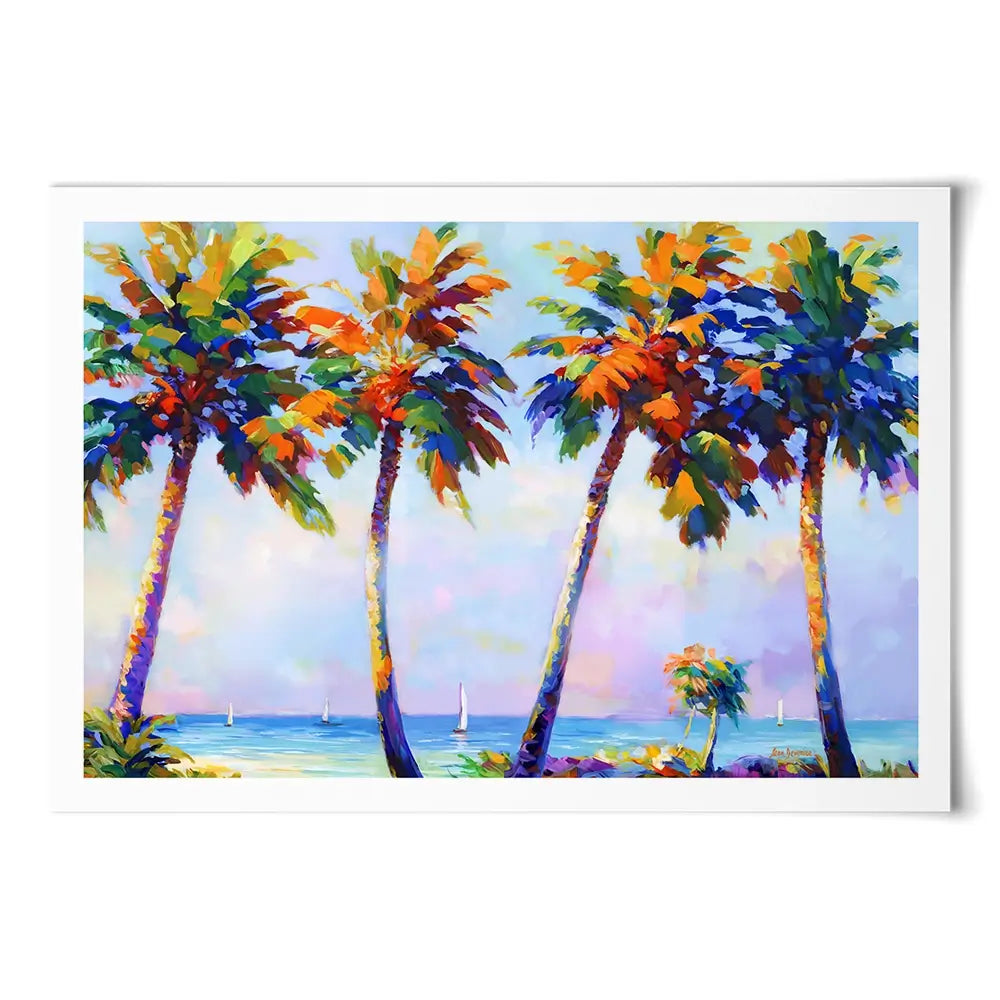 Palm Trees In The Suns Warmth Art Print Palm Trees In The Suns Warmth Art Print wall art product Leon Devenice
