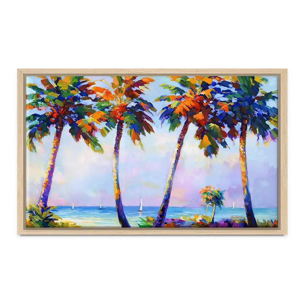 Palm Trees In The Suns Warmth Canvas Print Palm Trees In The Suns Warmth Canvas Print wall art product Leon Devenice