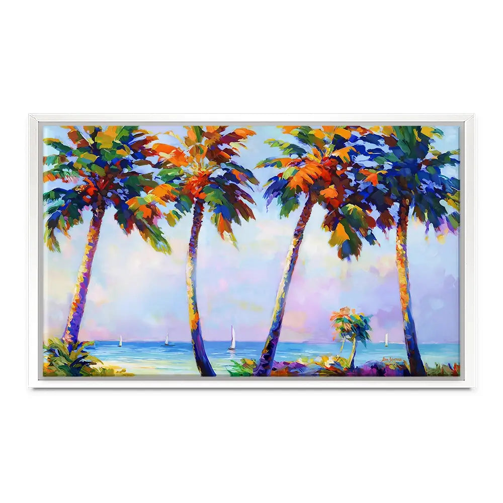 Palm Trees In The Suns Warmth Canvas Print Palm Trees In The Suns Warmth Canvas Print wall art product Leon Devenice