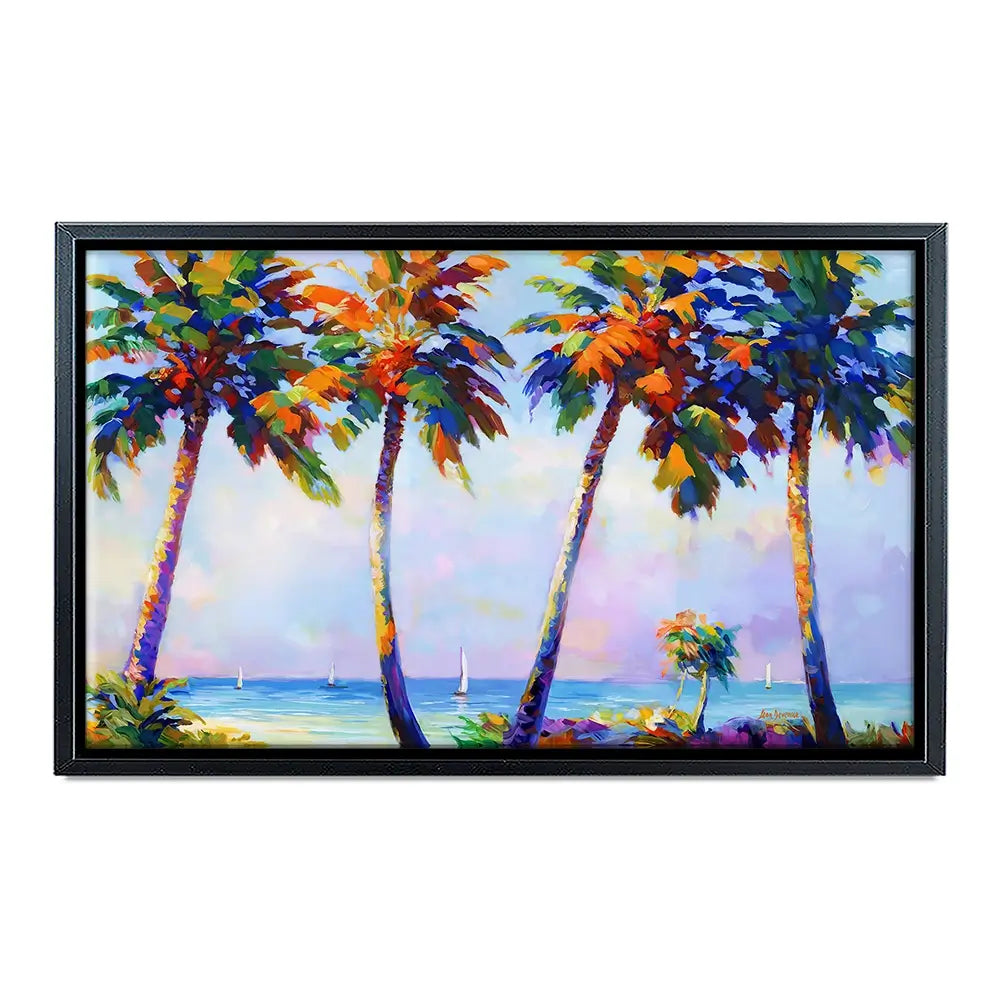 Palm Trees In The Suns Warmth Canvas Print Palm Trees In The Suns Warmth Canvas Print wall art product Leon Devenice
