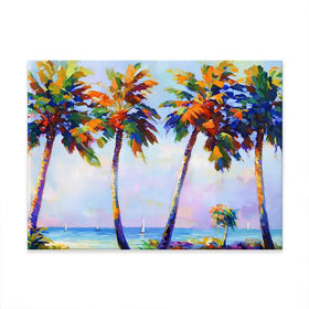 Palm Trees In The Suns Warmth Canvas Print Palm Trees In The Suns Warmth Canvas Print wall art product Leon Devenice