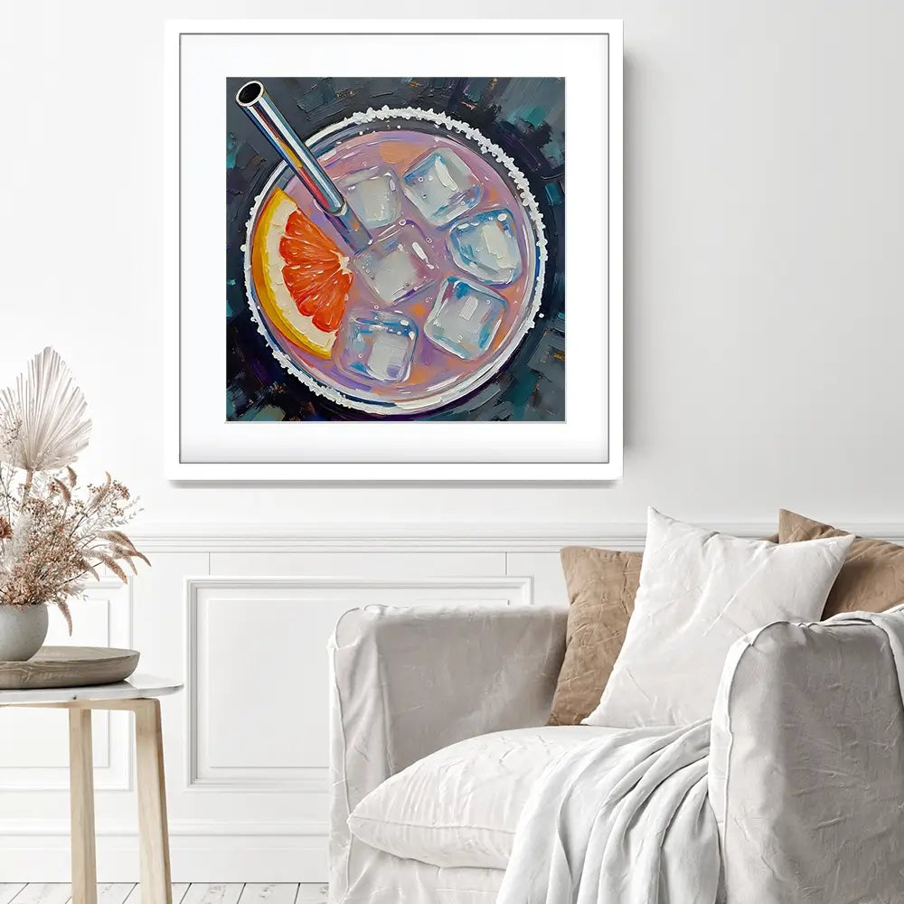 Paloma Cocktail Square Framed Art Print Paloma Cocktail Square Framed Art Print wall art product David Alexander Elder