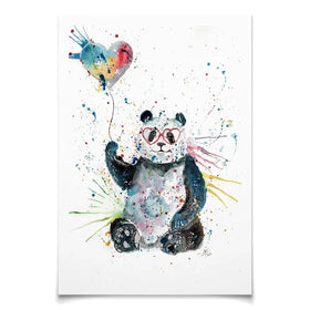 Panda And Heart Balloon Art Print Panda And Heart Balloon Art Print wall art product Jamie Taylor