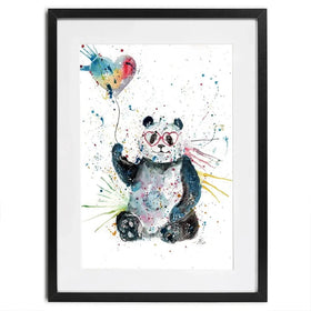Panda And Heart Balloon Framed Art Print Panda And Heart Balloon Framed Art Print wall art product Jamie Taylor