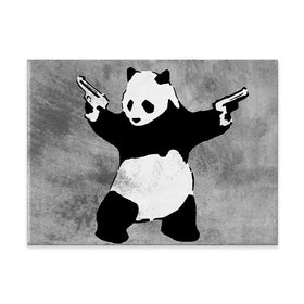 Panda Holding Guns Canvas Print Panda Holding Guns Canvas Print wall art product Banksy
