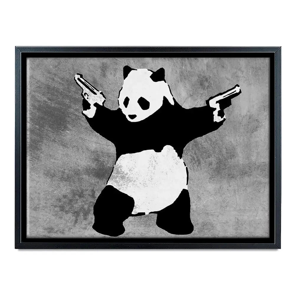 Panda Holding Guns Canvas Print Panda Holding Guns Canvas Print wall art product Banksy