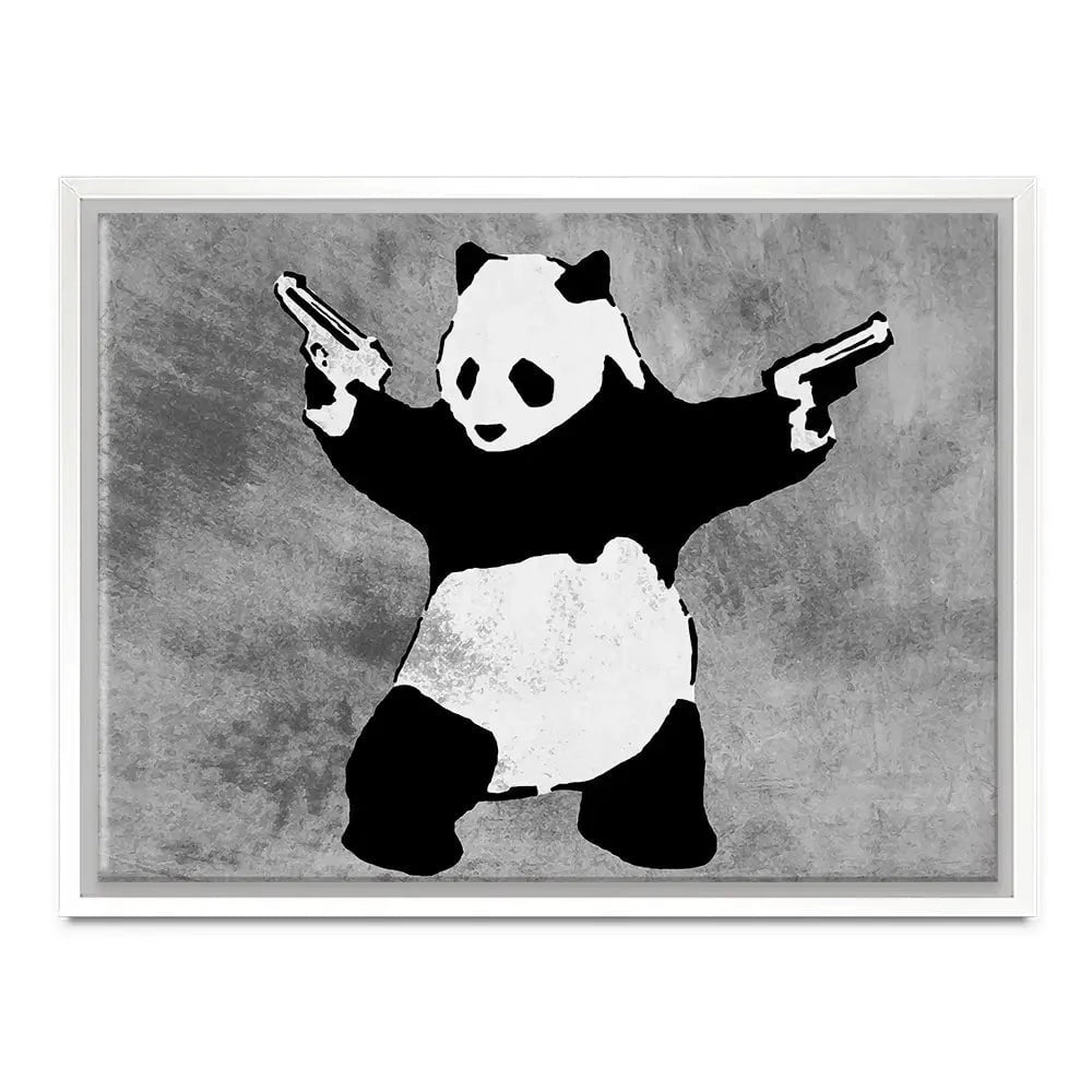 Panda Holding Guns Canvas Print Panda Holding Guns Canvas Print wall art product Banksy