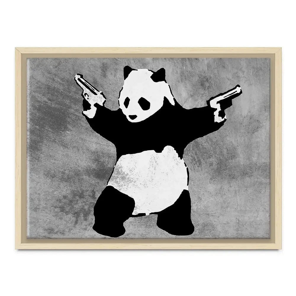 Panda Holding Guns Canvas Print Panda Holding Guns Canvas Print wall art product Banksy