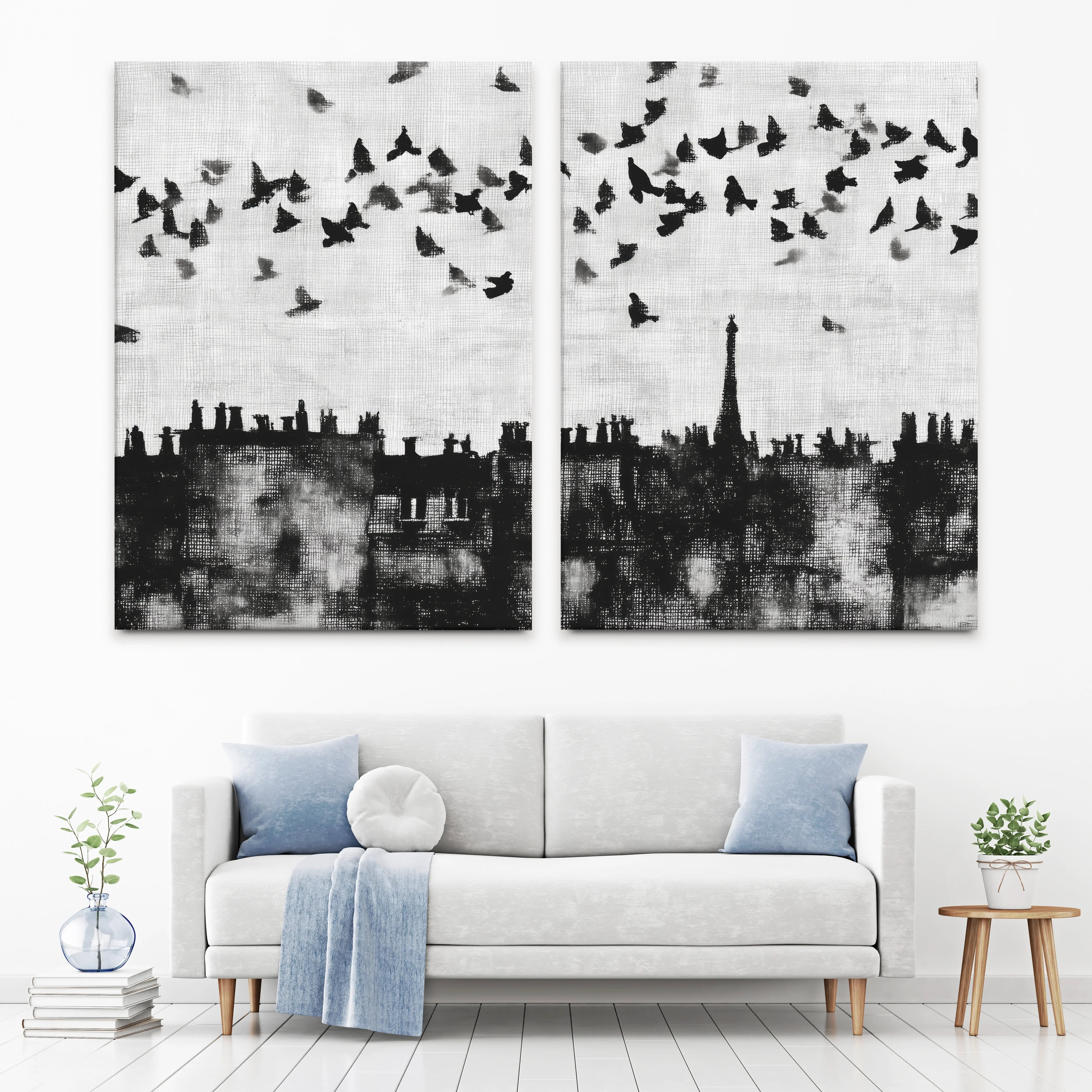 Paris Rooftops Duo Canvas Print Paris Rooftops Duo Canvas Print wall art product Chromatic Storm Studio