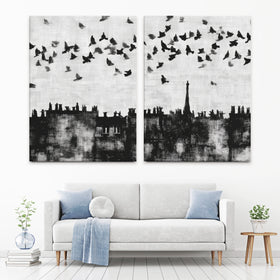 Paris Rooftops Duo Canvas Print Paris Rooftops Duo Canvas Print wall art product Chromatic Storm Studio