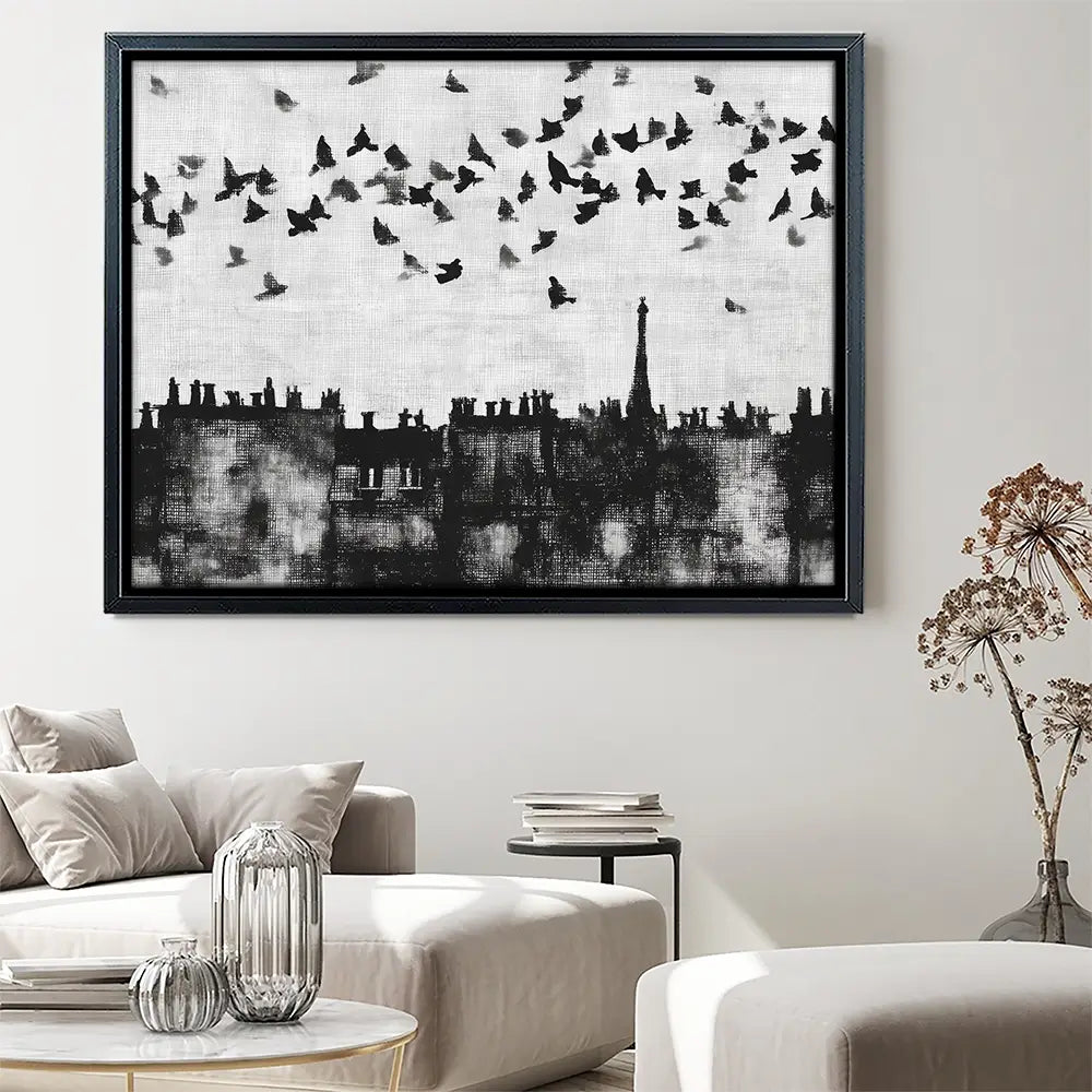 Paris Rooftops Skyline Canvas Print Paris Rooftops Skyline Canvas Print wall art product Chromatic Storm Studio